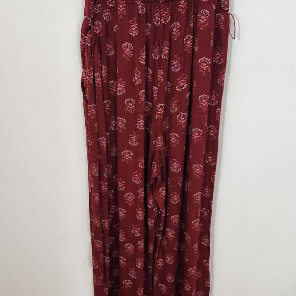 Market & Spruce Burgundy Jumpsuit NWT Size Small Sleeveless Jumpsuit Floral - Picture 6 of 9